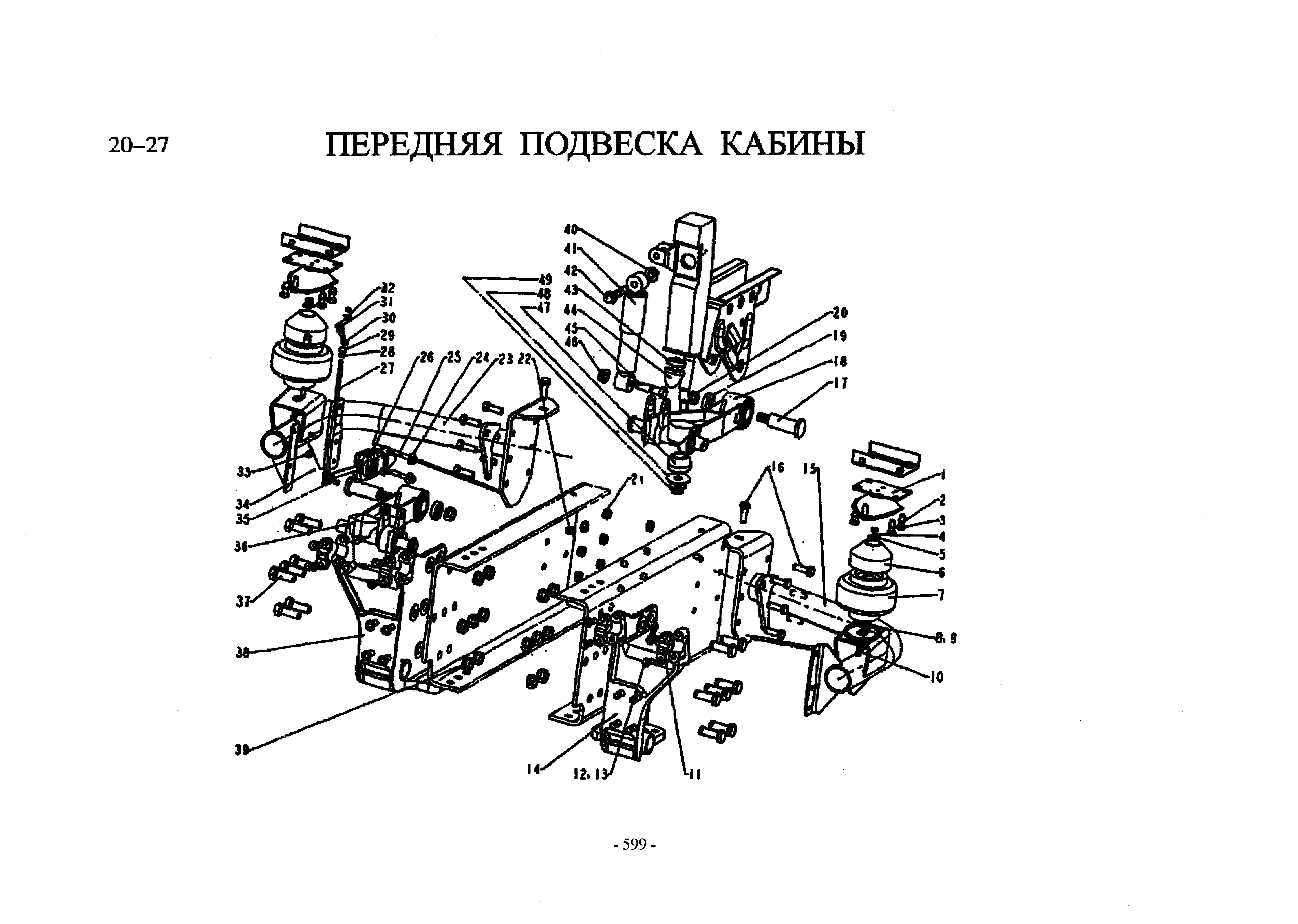 Схема Передняя подвеска кабины
