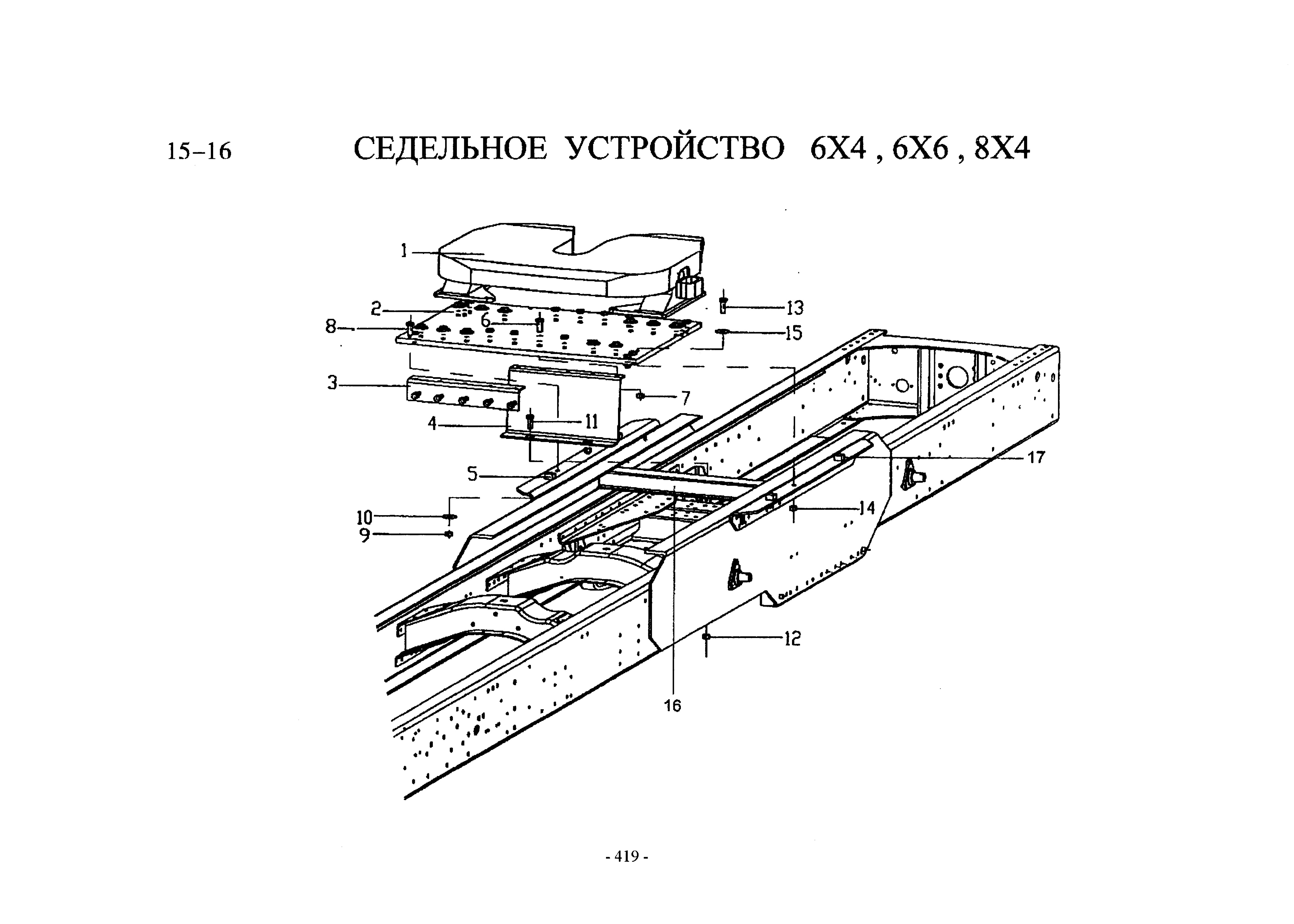 Схема Седельное устройство 6х4 6х6 8х4